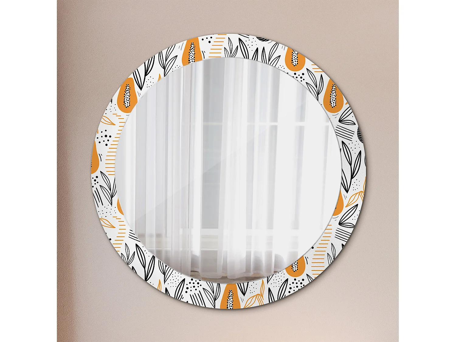 Miroir rond décoratif - Papayes - 80 cm