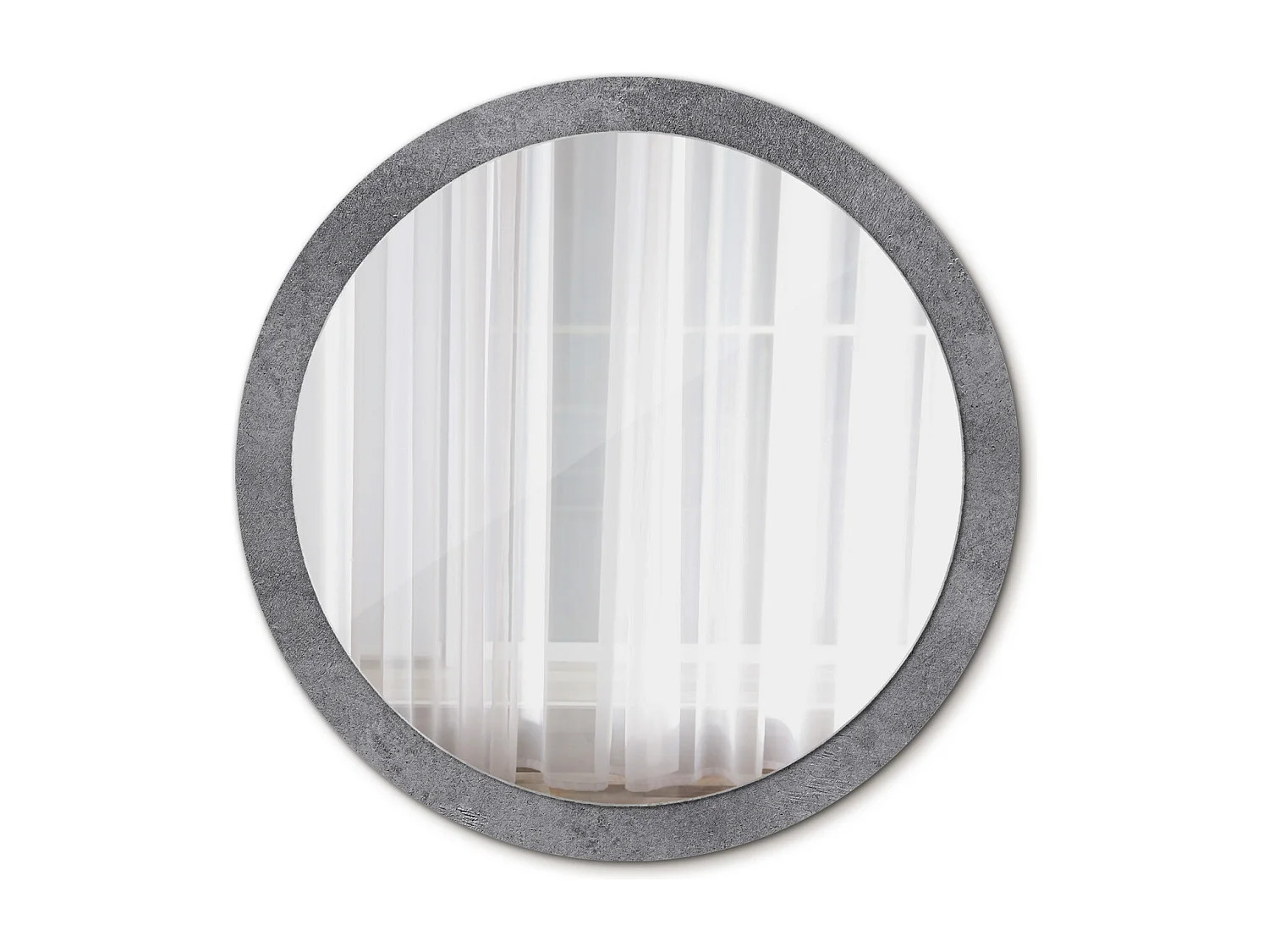 Miroir rond décoratif - Texture béton - 100 cm