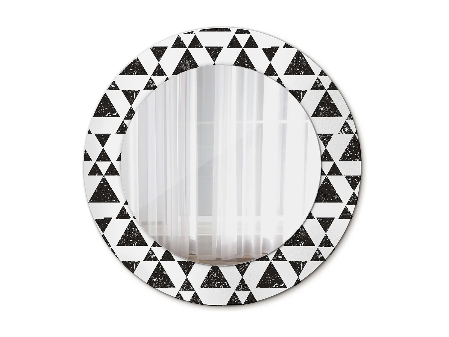 Runder dekorativer Spiegel - Geometrie-Dreiecke - 50 cm