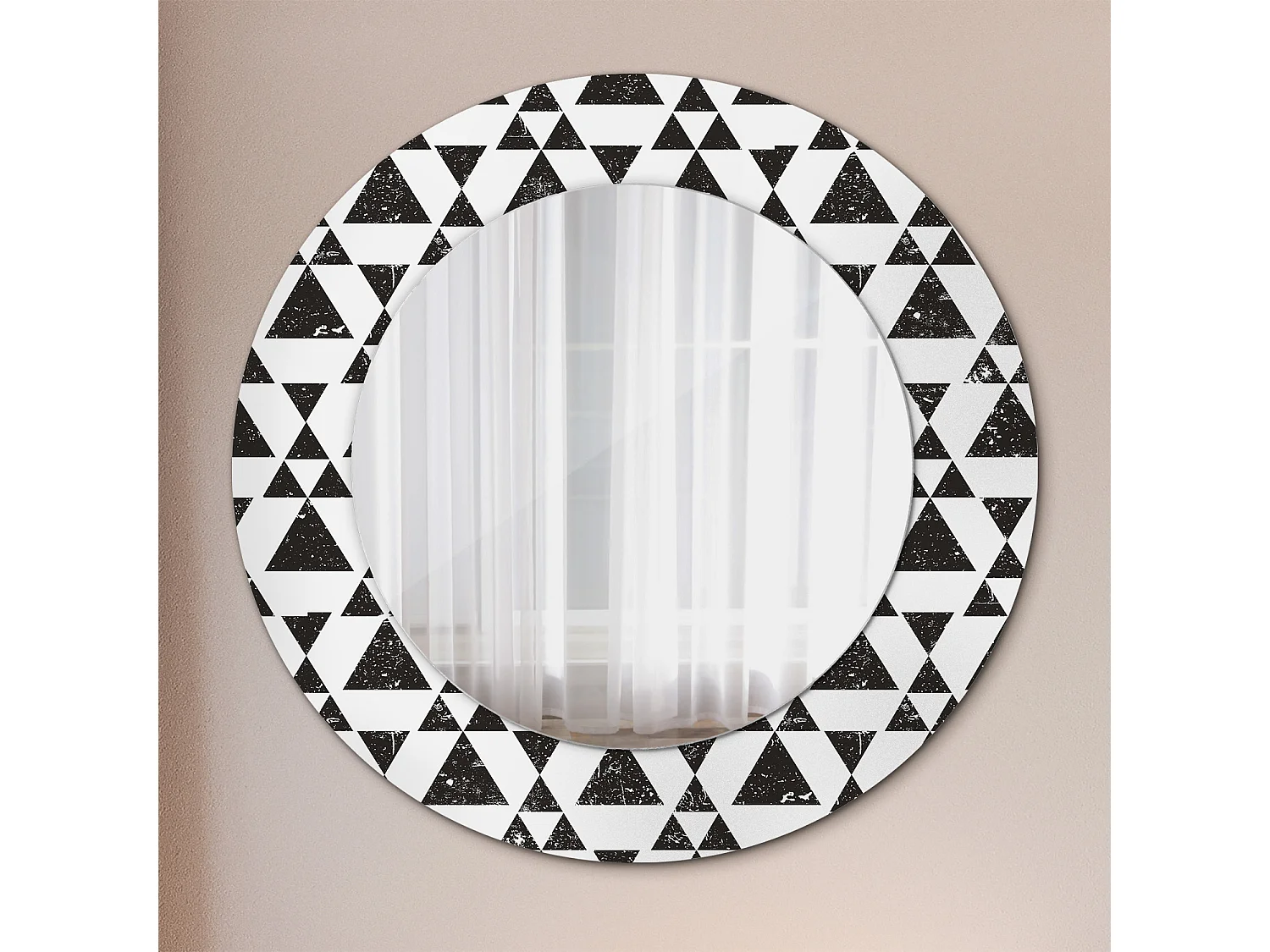 Runder dekorativer Spiegel - Geometrie-Dreiecke - 50 cm