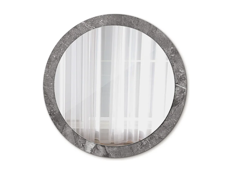 Miroir rond décoratif - Marbre rustique - 90 cm