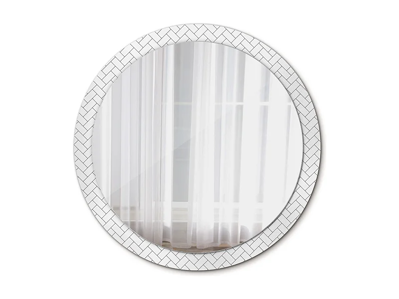 Decoratieve ronde spiegel – Chevrons – 100 cm