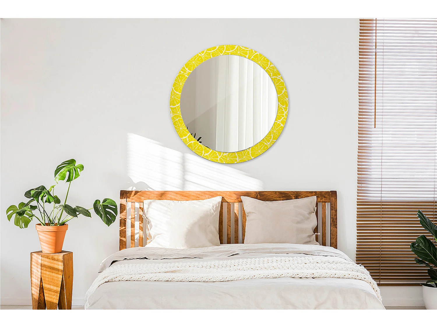 Runder dekorativer Spiegel - Zitronen - 80 cm
