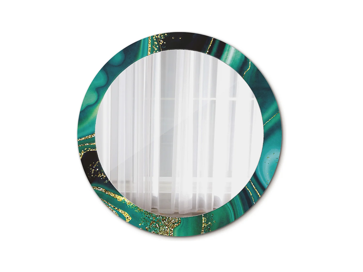 Specchio rotondo decorativo - Marmo Smeraldo - 80 cm