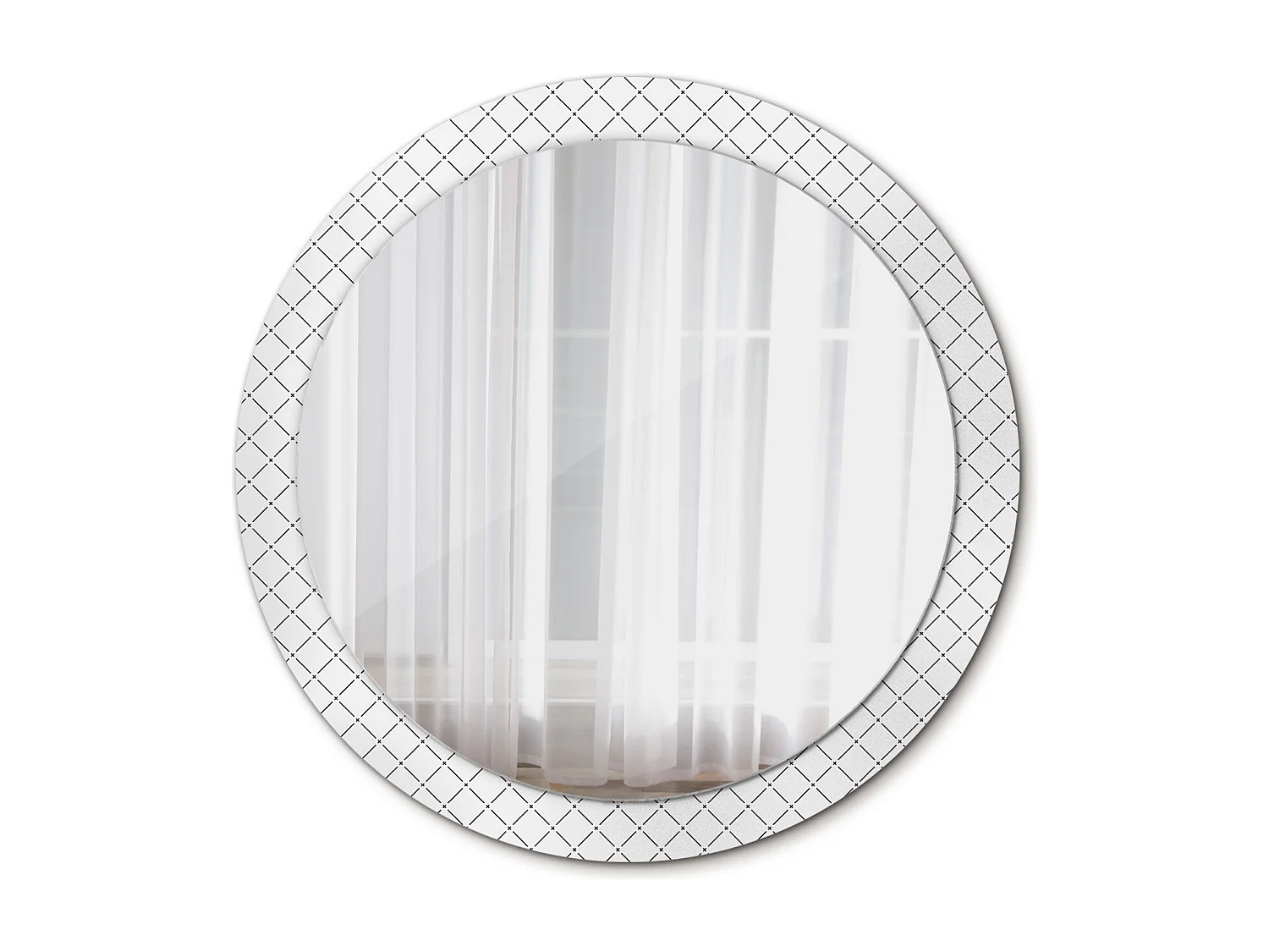 Miroir rond décoratif - Lignes transversales - 90 cm