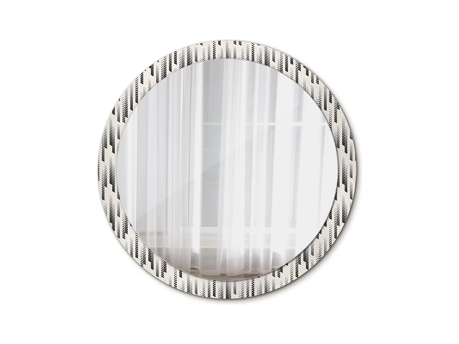 Decoratieve ronde spiegel - gestreept patroon - 100 cm