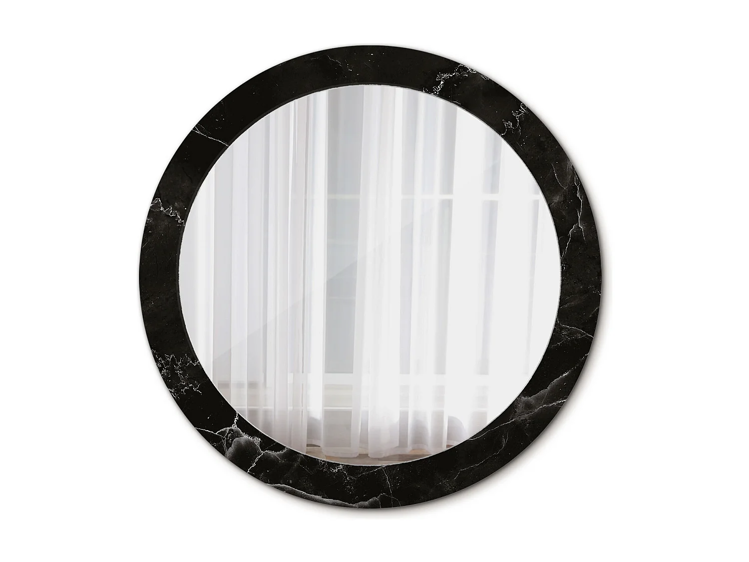 Dekorativer runder Spiegel – Marmorstein – 80 cm