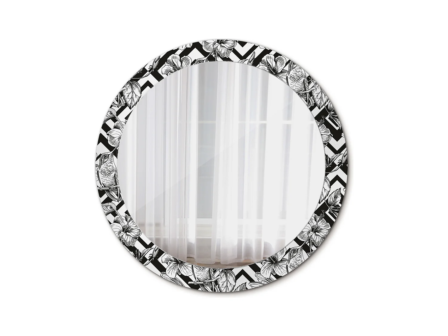Decoratieve ronde spiegel - Colibrì - 80 cm