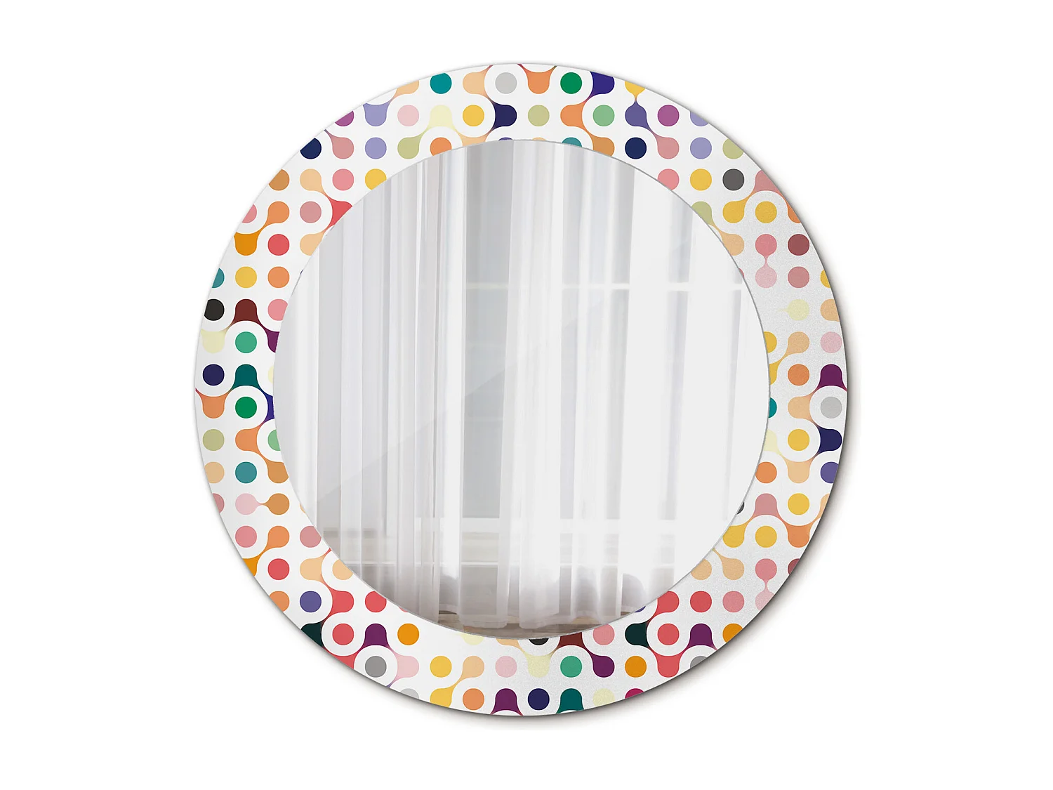 Miroir rond décoratif - Pois Pop art - 70 cm
