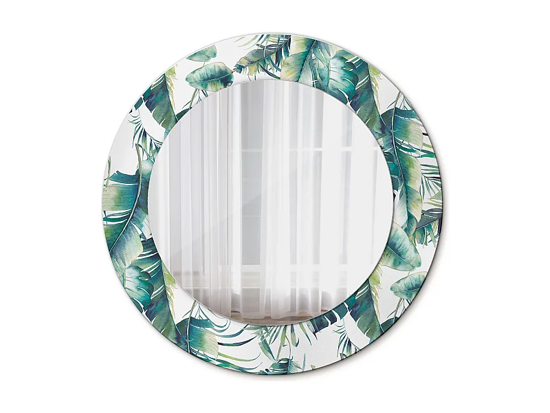 Ronde decoratieve spiegel - bladeren - 50 cm