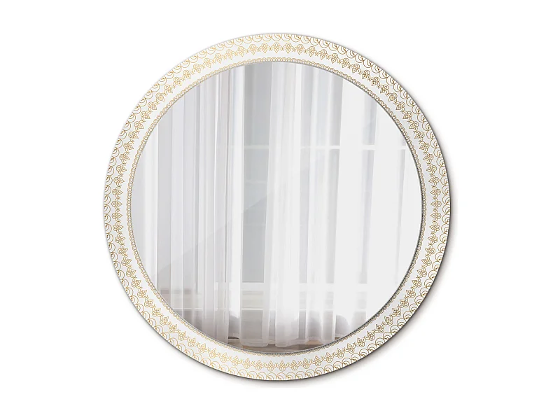 Dekorativer runder Spiegel - Indisches Mandala - 90 cm