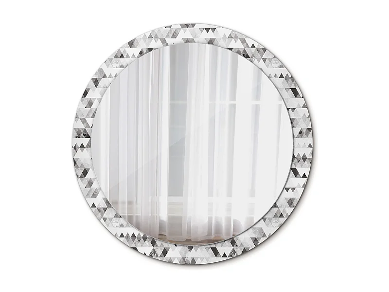 Ronde decoratieve spiegel - driehoeken - 90 cm
