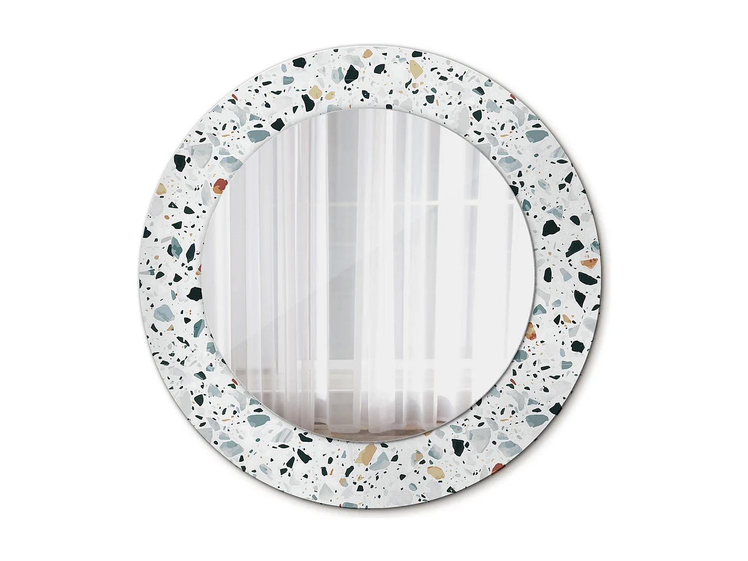 Miroir rond décoratif - Pierre naturelle - 50 cm