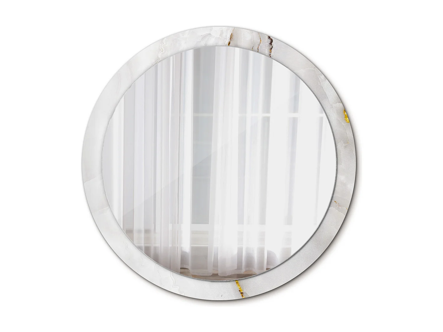 Miroir rond décoratif - Marbre brillant - 100 cm