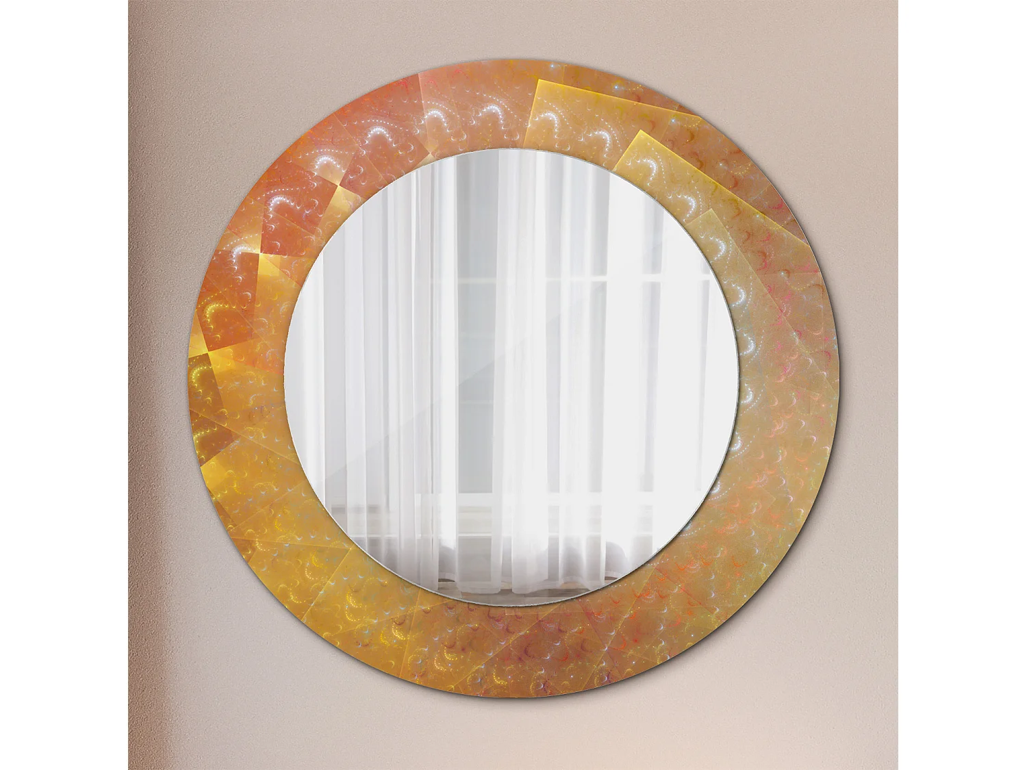 Miroir rond décoratif - Abstraction spirale - 50 cm
