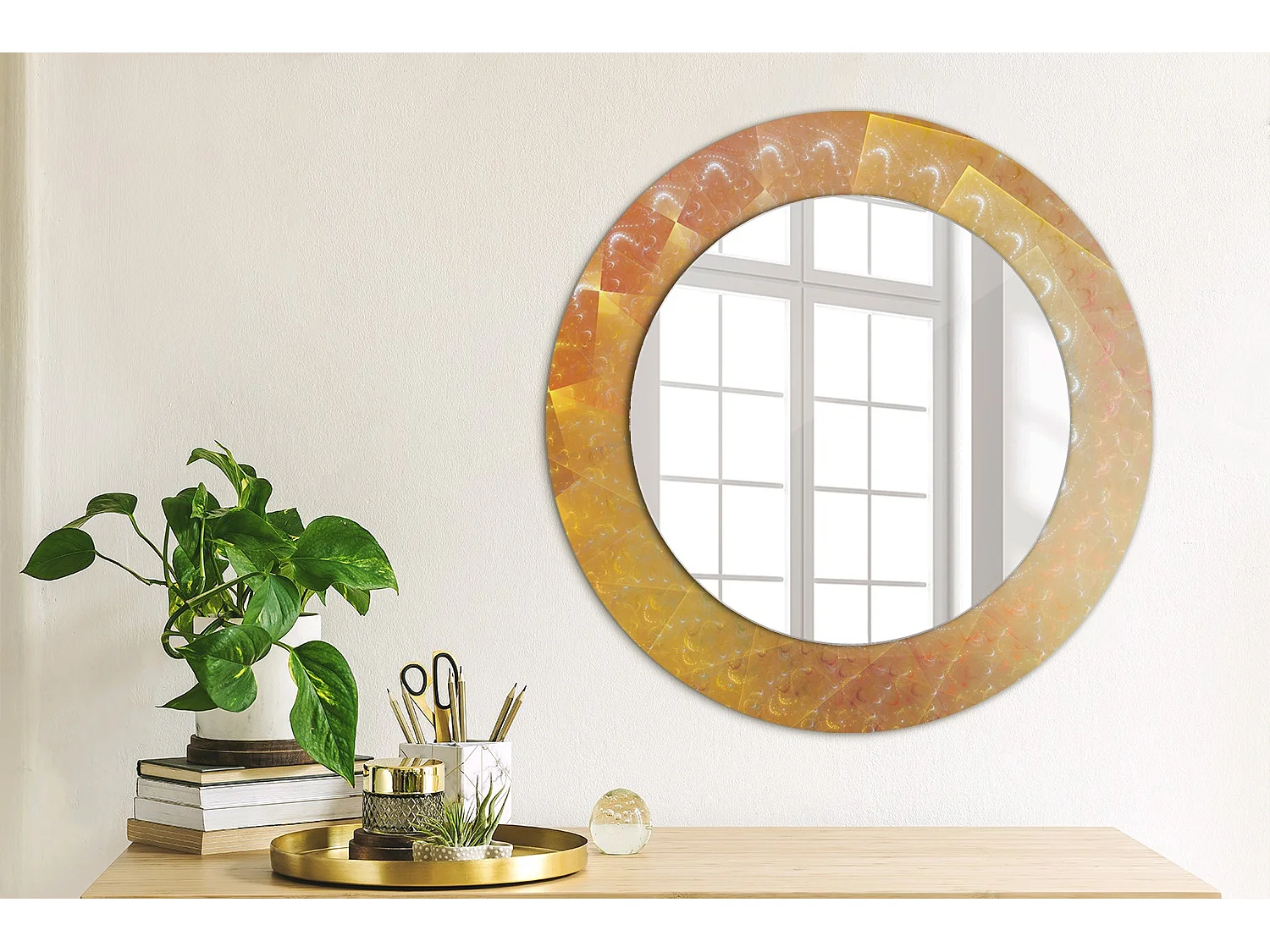 Miroir rond décoratif - Abstraction spirale - 50 cm