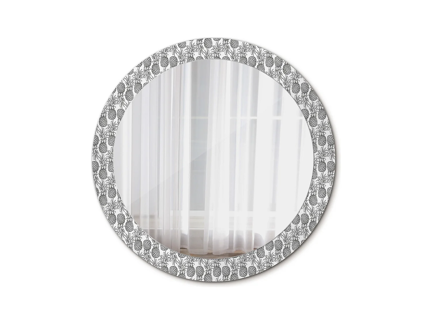 Miroir rond décoratif - Ananas - 80 cm