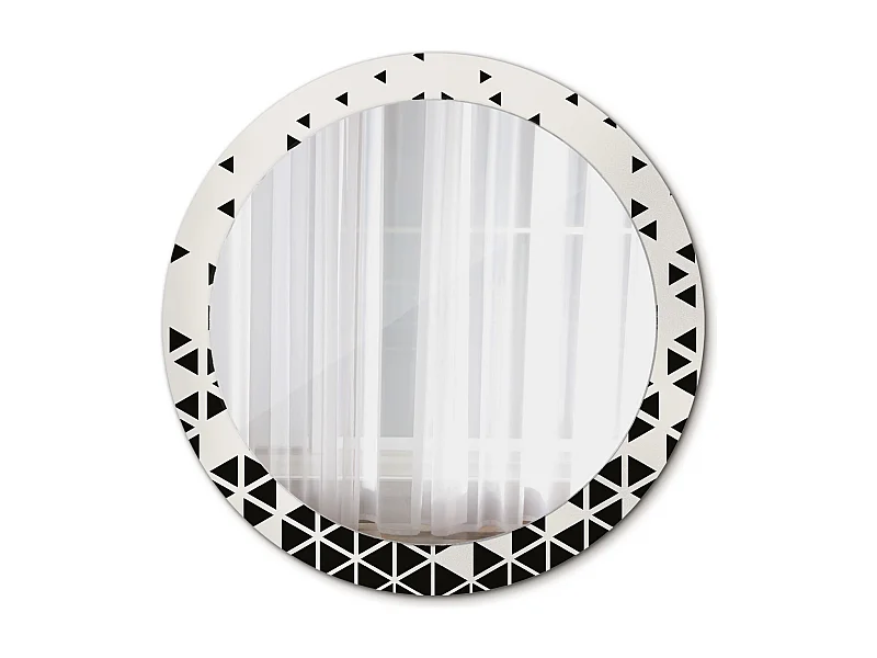 Miroir rond décoratif - Abstraction géométrique - 80 cm
