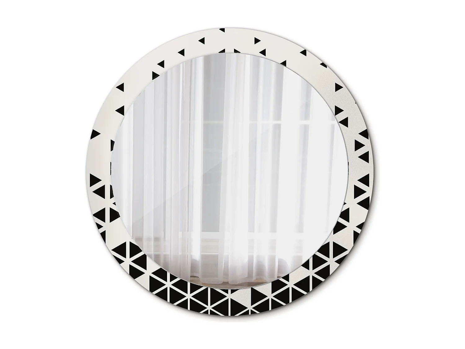 Decoratieve ronde spiegel - Geometrische Abstractie - 80 cm