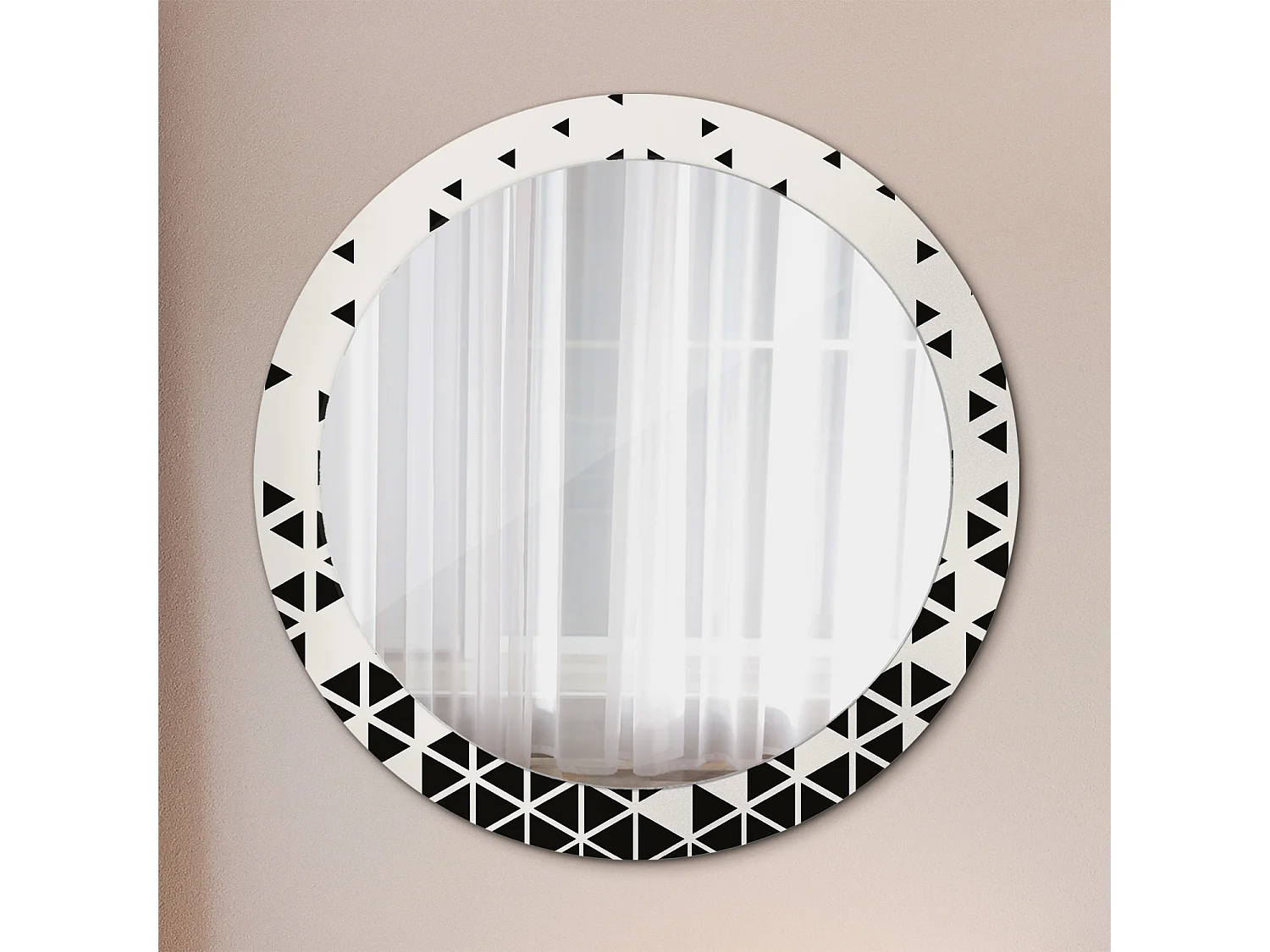 Decoratieve ronde spiegel - Geometrische Abstractie - 80 cm