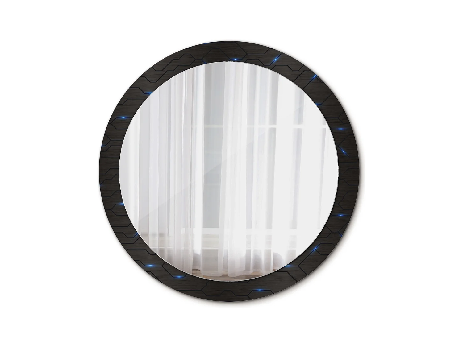 Miroir rond décoratif - Abstraction futuriste - 90 cm