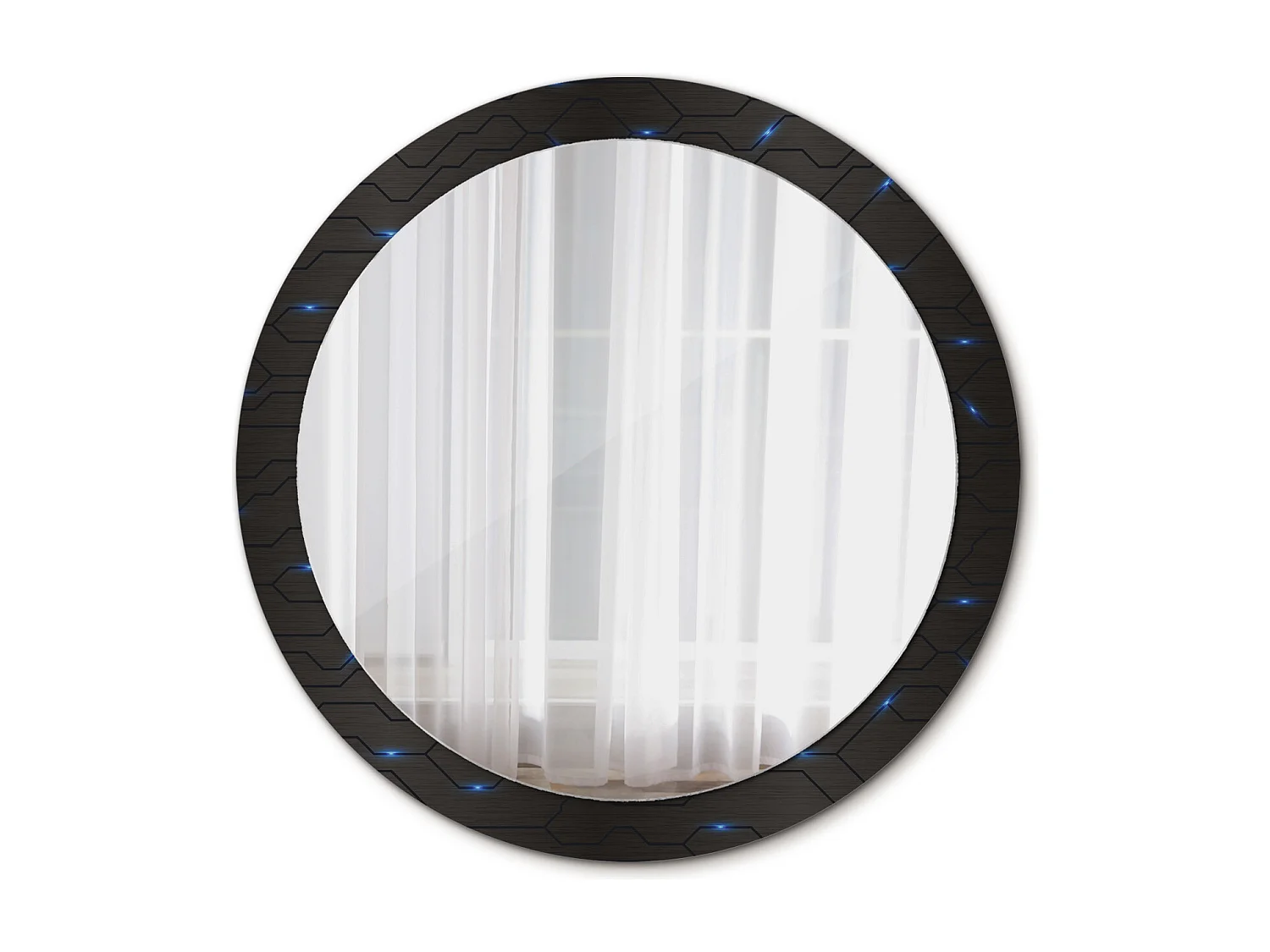 Miroir rond décoratif - Abstraction futuriste - 90 cm