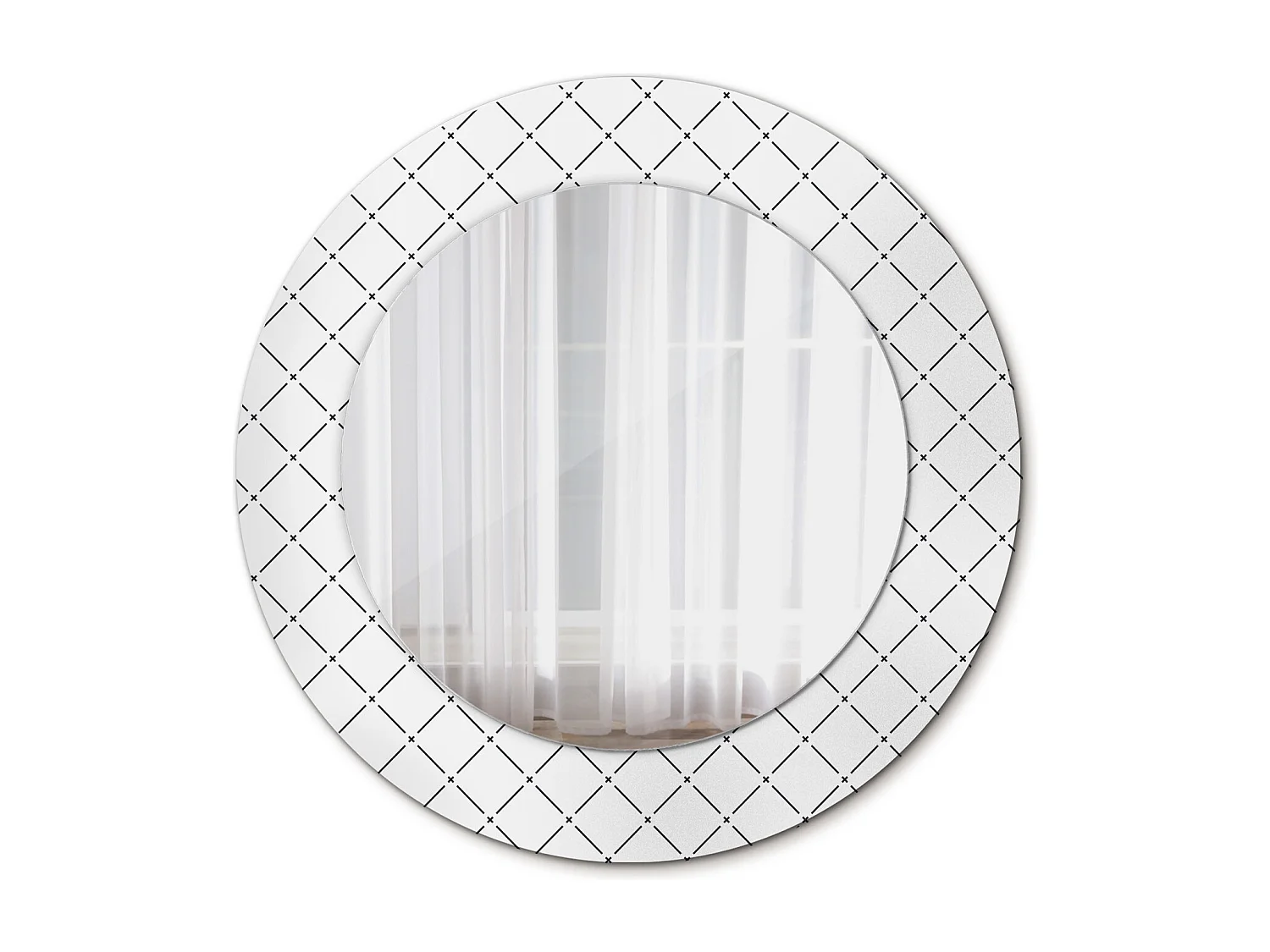 Ronde decoratieve spiegel - Gekruiste lijnen - 50 cm