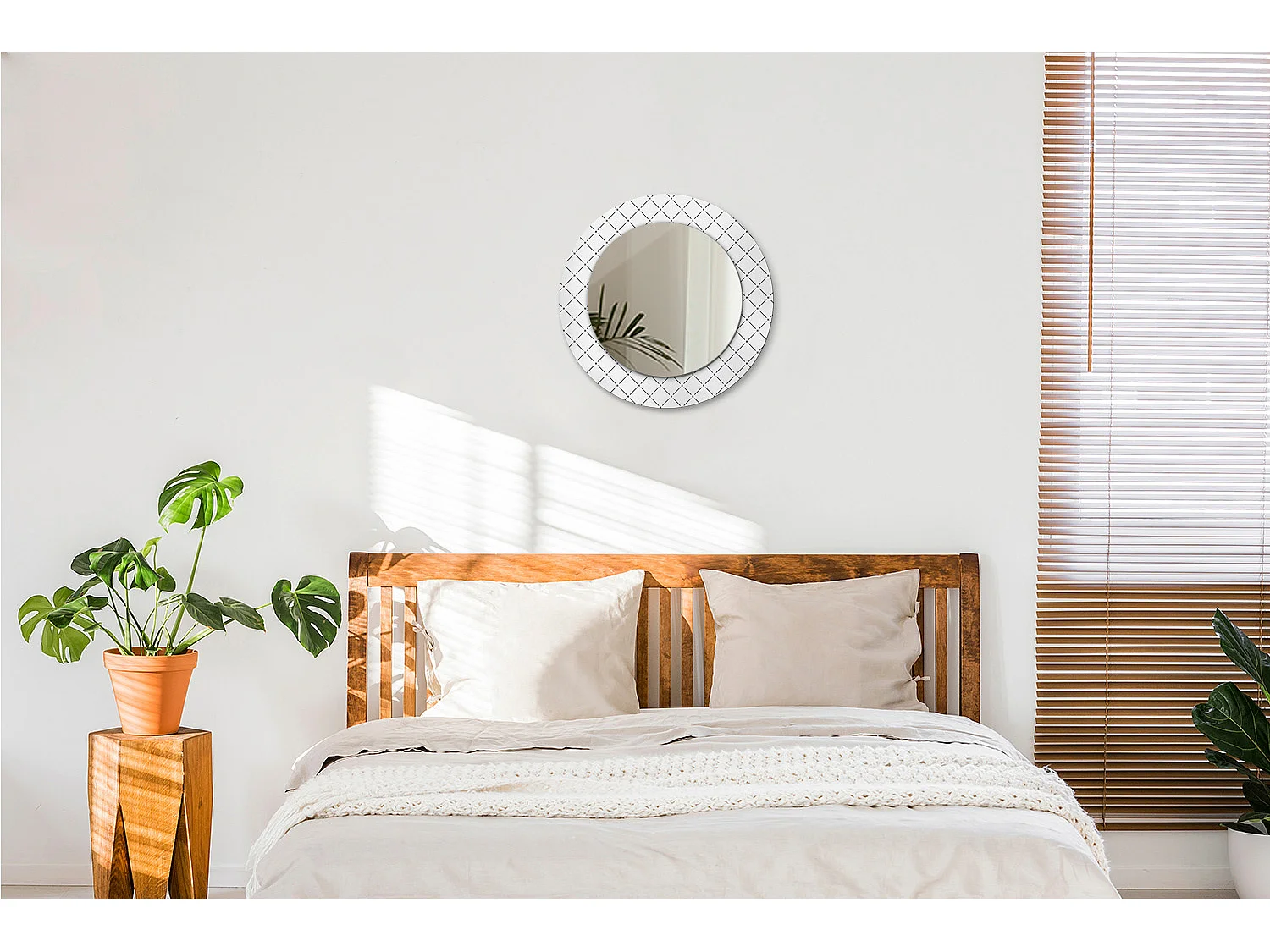 Ronde decoratieve spiegel - Gekruiste lijnen - 50 cm