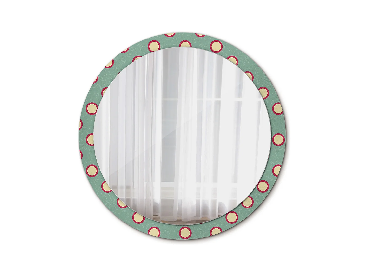 Specchio rotondo decorativo - Cerchi a punti - 100 cm