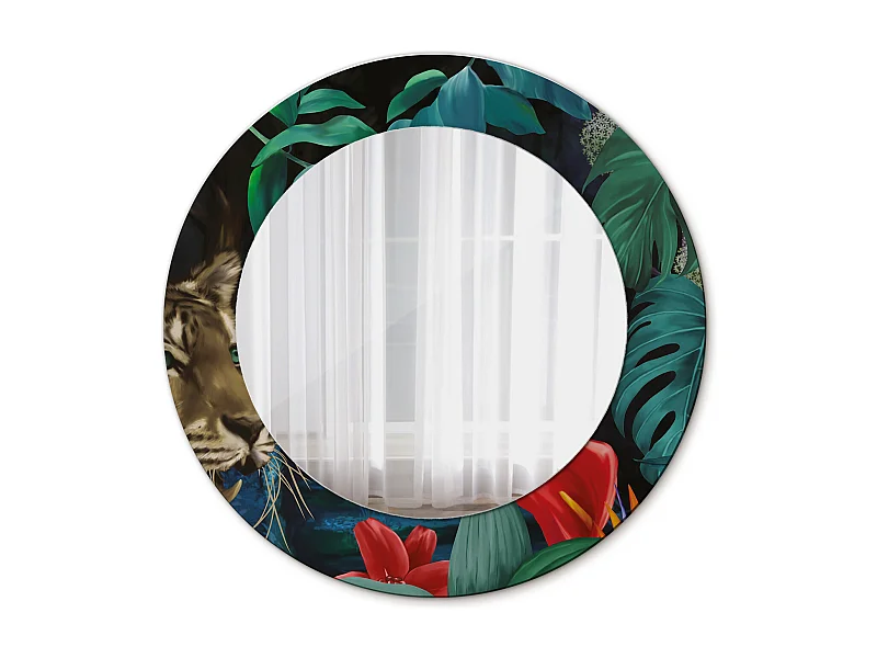 Runder dekorativer Spiegel - Vintage Jungle - 50 cm