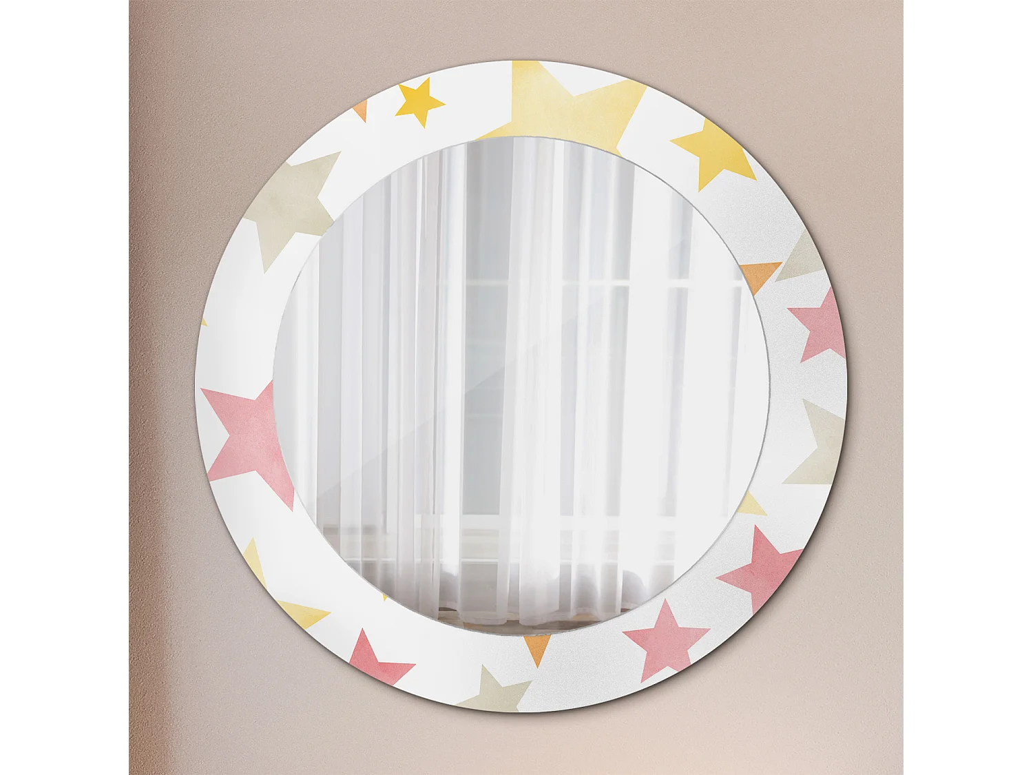 Miroir rond décoratif - Etoiles pastel - 60 cm