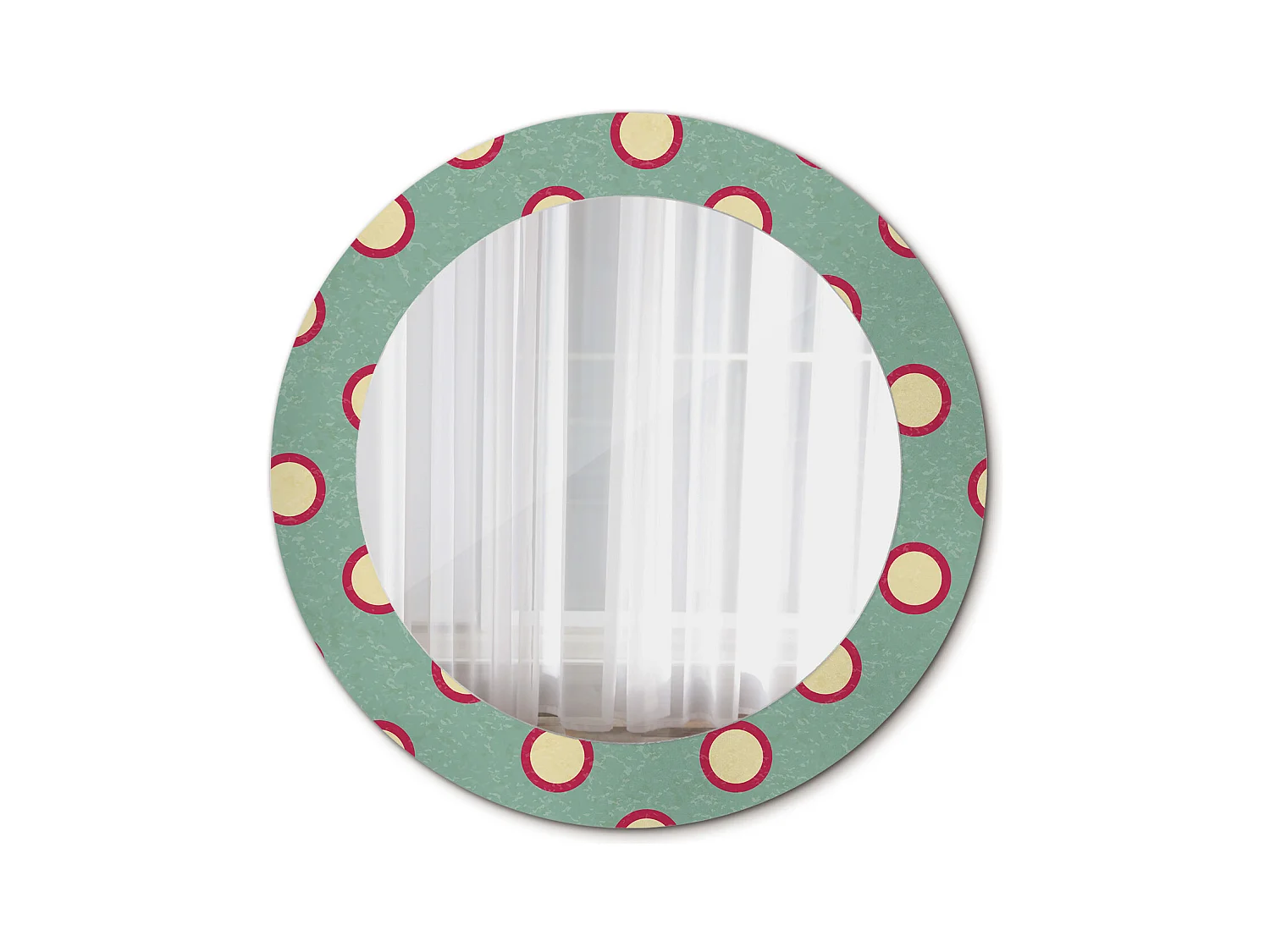 Specchio rotondo decorativo - Cerchi a punti - 60 cm
