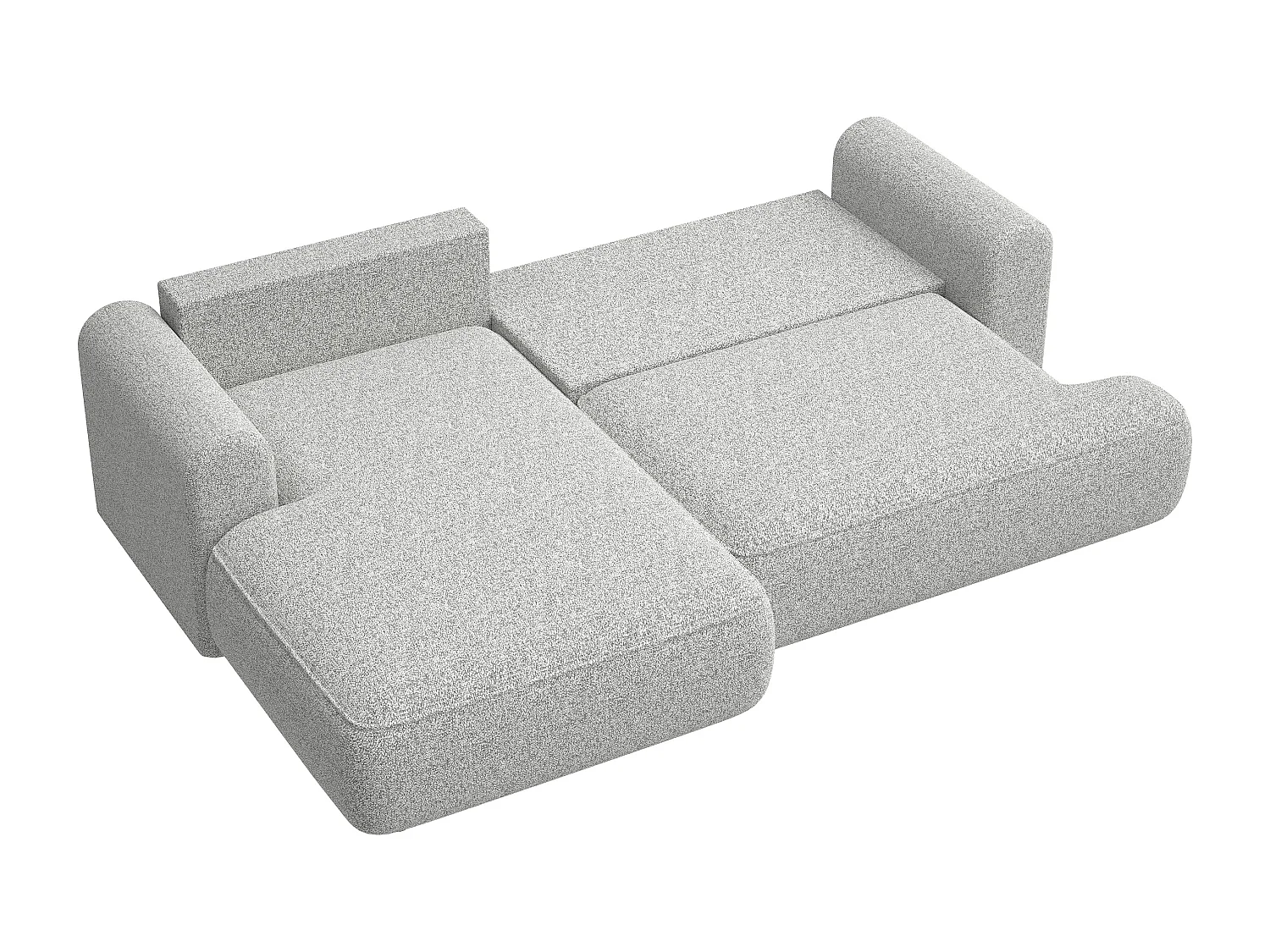 Canapé d'angle - 260 cm - avec fonction de couchage en forme de L - gris clair - côté gauche - OVO