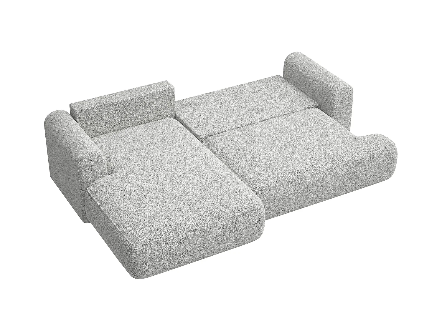Canapé d'angle - 260 cm - avec fonction de couchage en forme de L - gris clair - côté gauche - OVO
