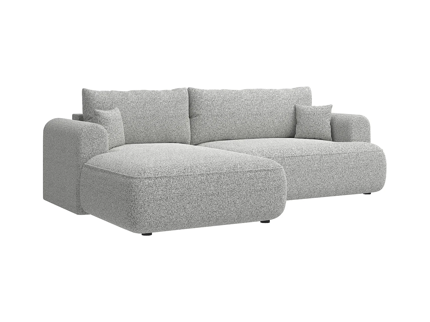 Canapé d'angle - 260 cm - avec fonction de couchage en forme de L - gris clair - côté gauche - OVO