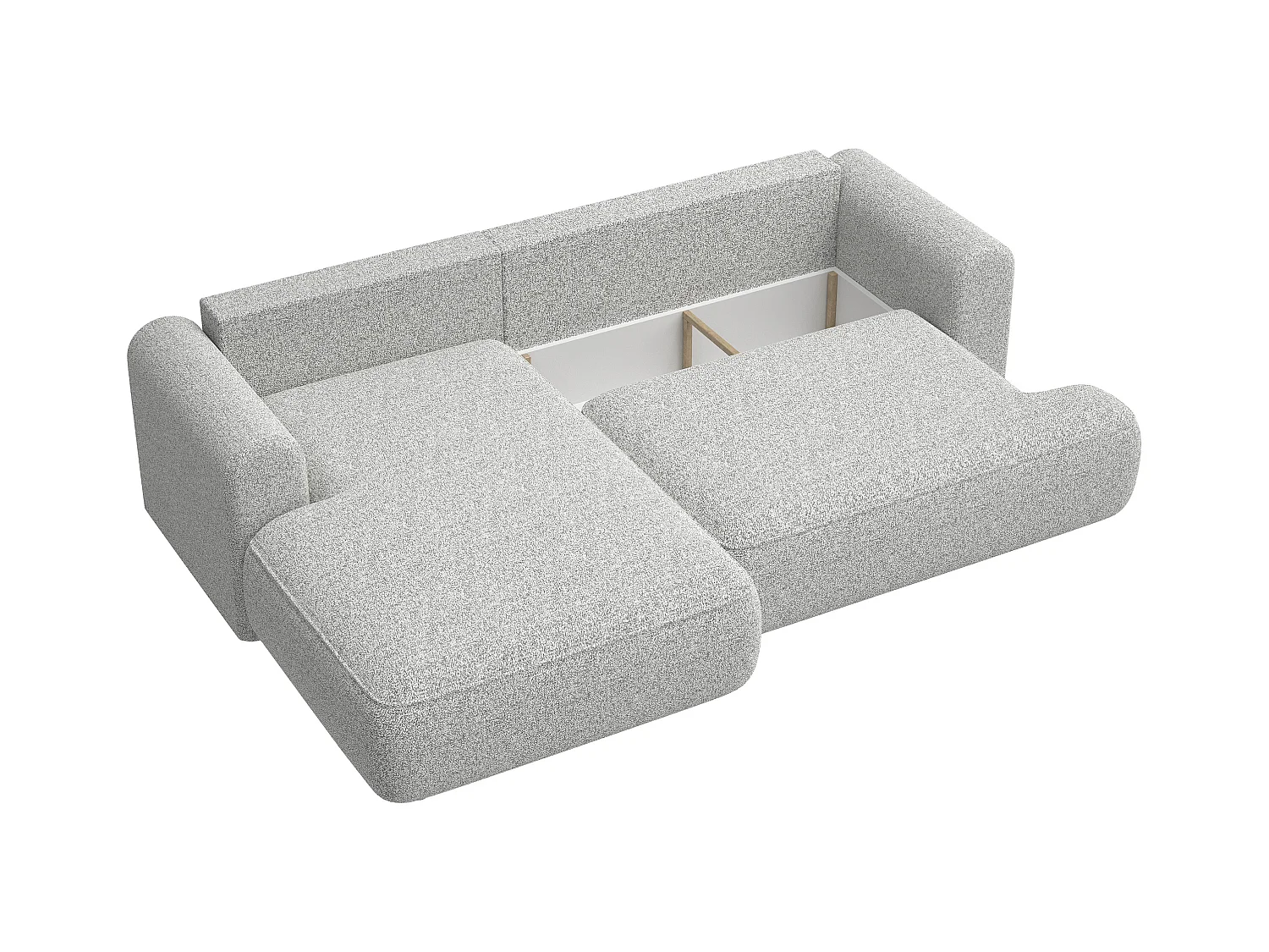 Canapé d'angle - 260 cm - avec fonction de couchage en forme de L - gris clair - côté gauche - OVO