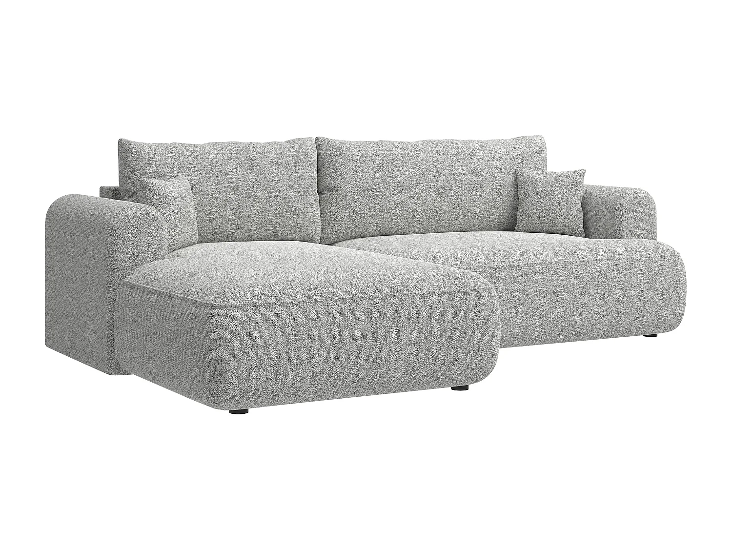 Hoekbank - 260 cm - met L-vormige slaapfunctie - lichtgrijs - linkerzijde - OVO