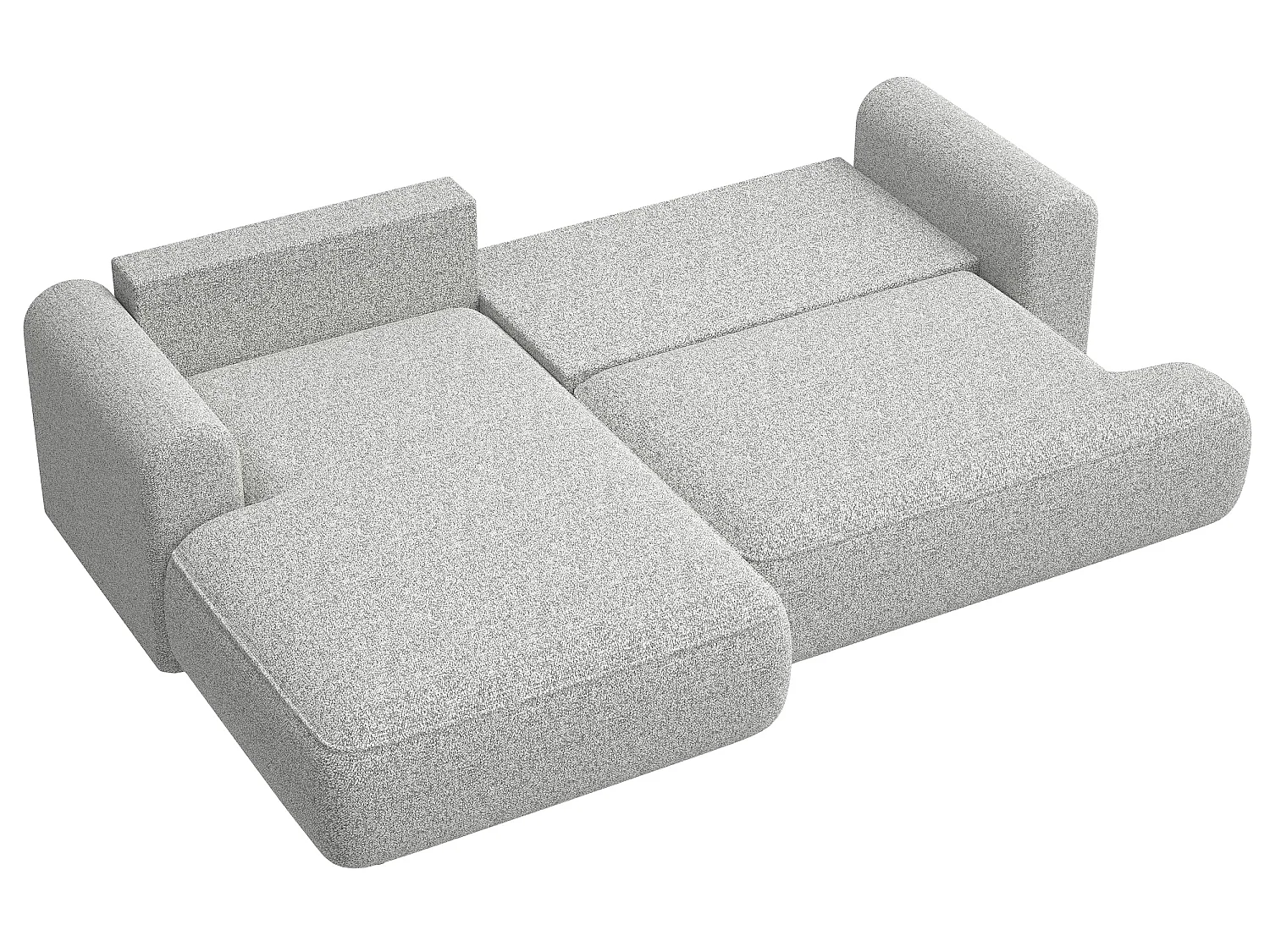 Canapé d'angle - 260 cm - avec fonction de couchage en forme de L - gris clair - côté gauche - OVO