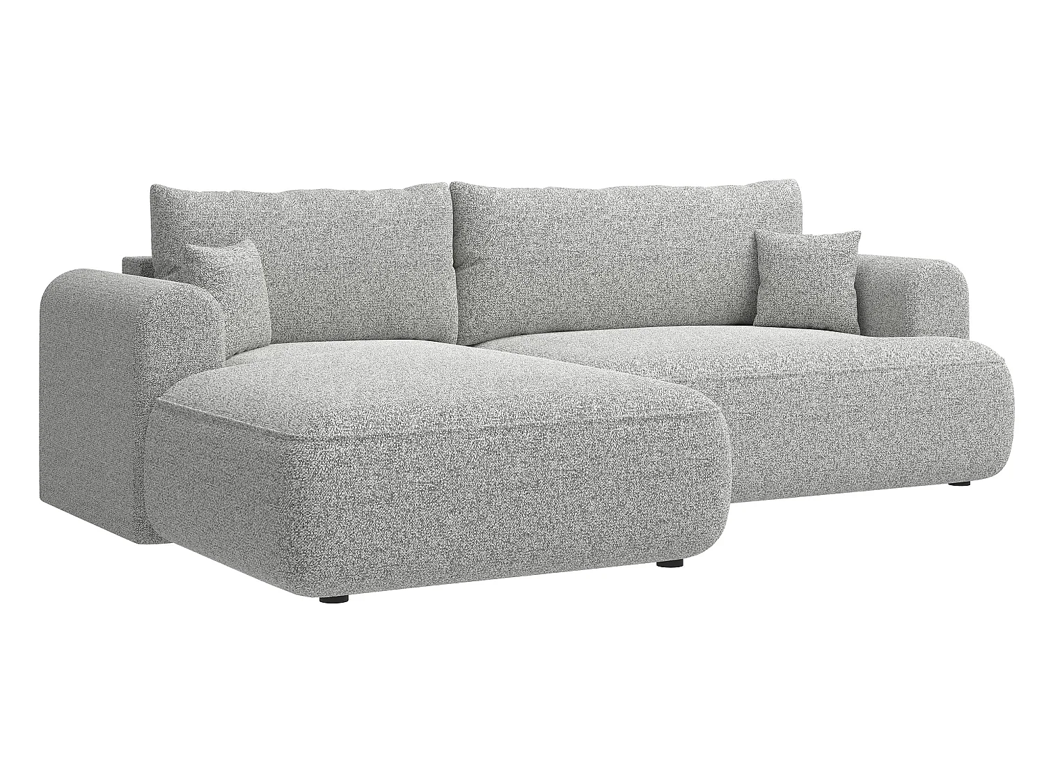 Canapé d'angle - 260 cm - avec fonction de couchage en forme de L - gris clair - côté gauche - OVO