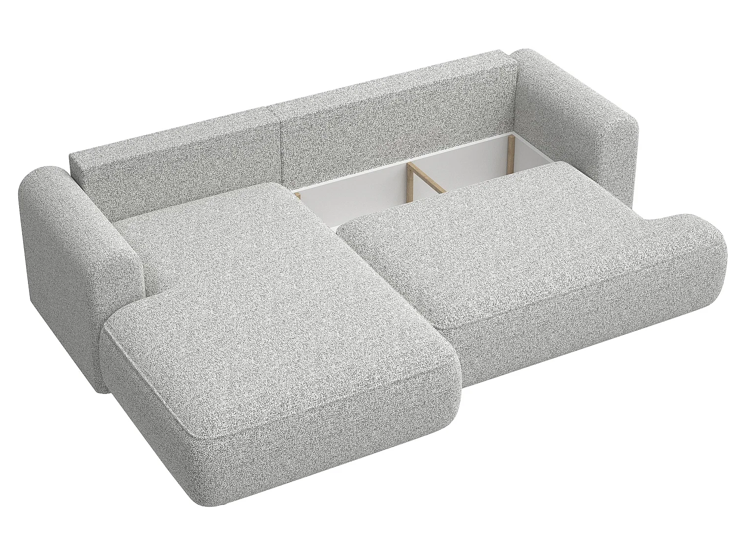 Canapé d'angle - 260 cm - avec fonction de couchage en forme de L - gris clair - côté gauche - OVO