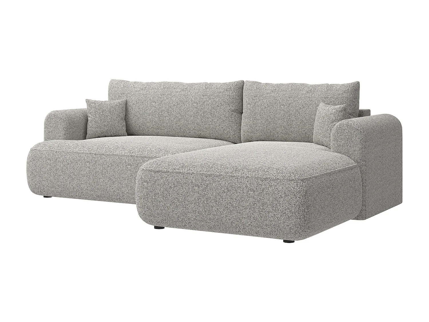 Canapé d'angle - 260 cm - avec fonction de couchage en forme de L - grėge - côté droit - OVO