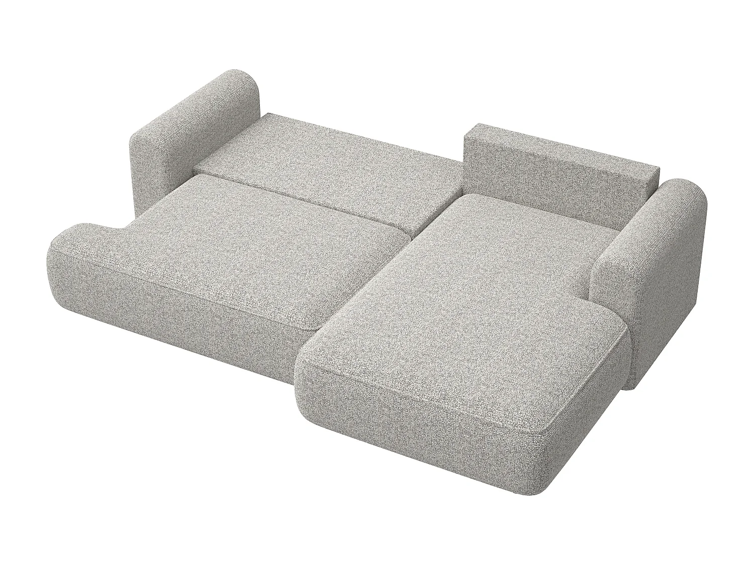 Canapé d'angle - 260 cm - avec fonction de couchage en forme de L - grėge - côté droit - OVO
