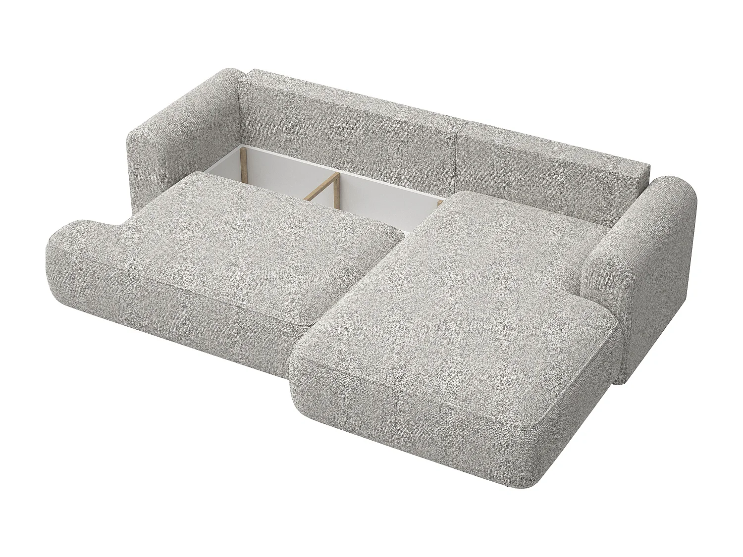 Canapé d'angle - 260 cm - avec fonction de couchage en forme de L - grėge - côté droit - OVO