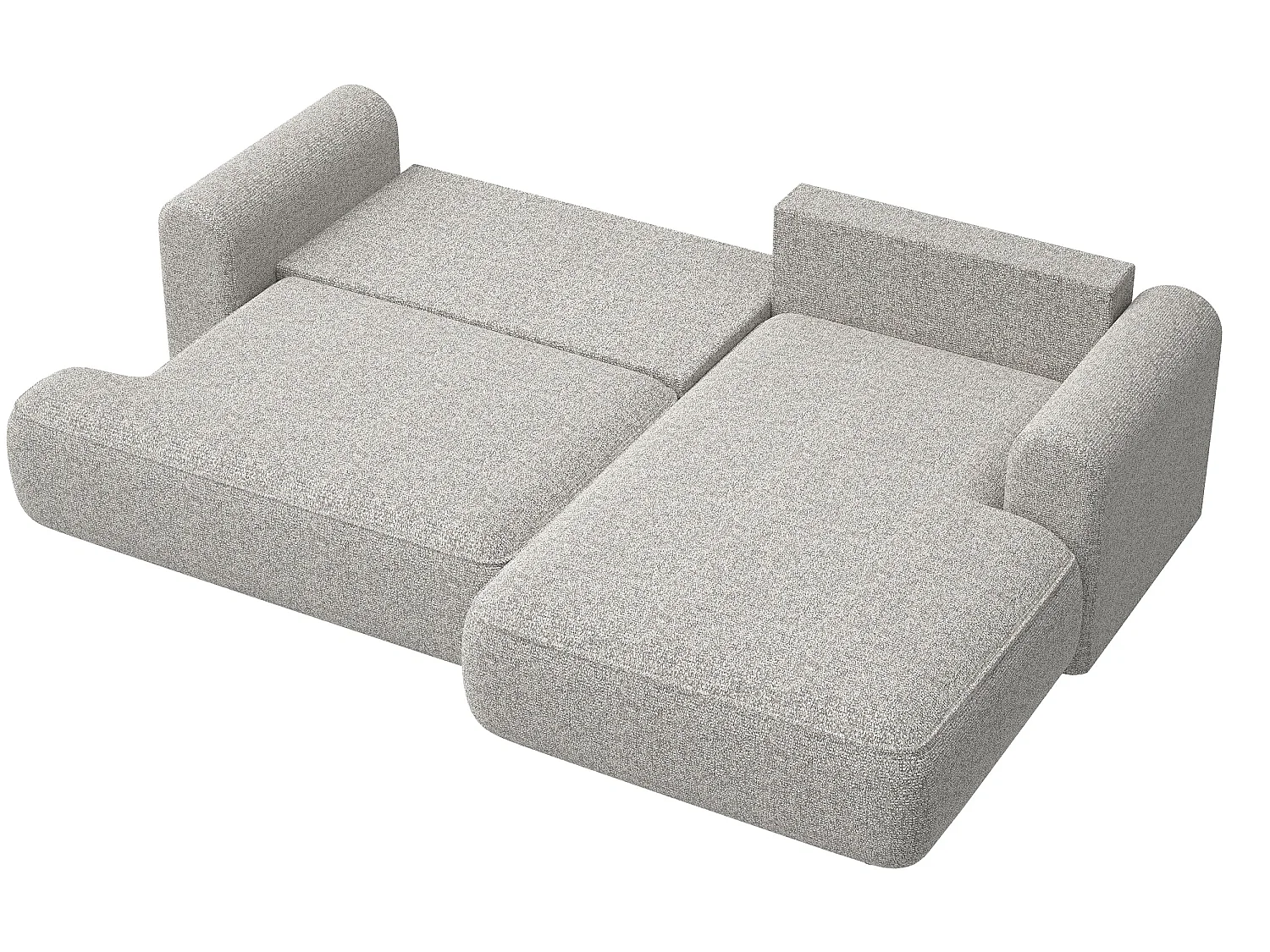 Canapé d'angle - 260 cm - avec fonction de couchage en forme de L - grėge - côté droit - OVO