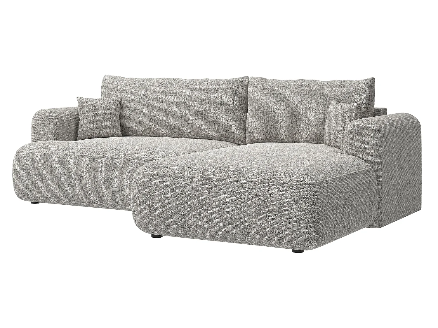 Canapé d'angle - 260 cm - avec fonction de couchage en forme de L - grėge - côté droit - OVO