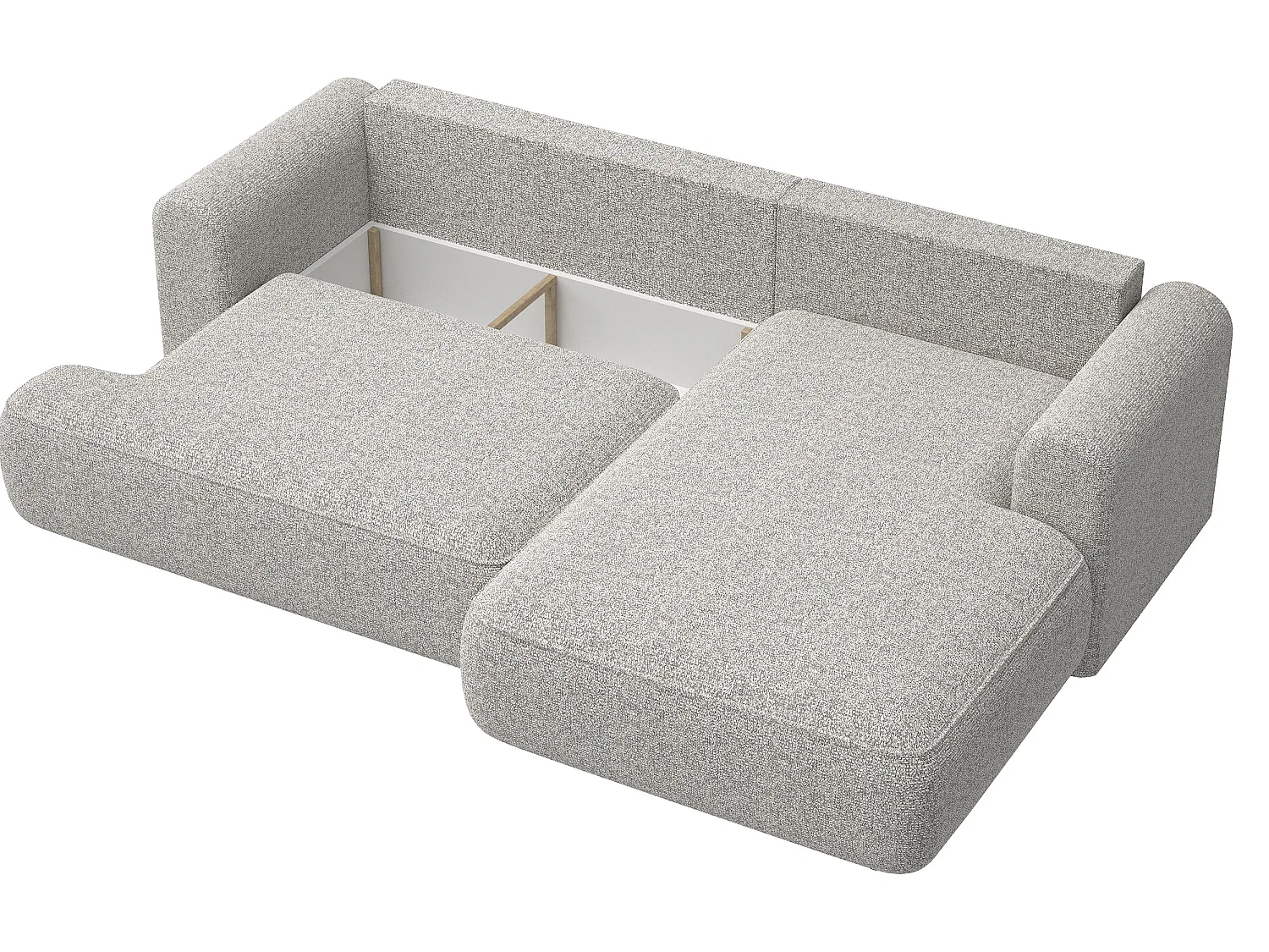 Canapé d'angle - 260 cm - avec fonction de couchage en forme de L - grėge - côté droit - OVO