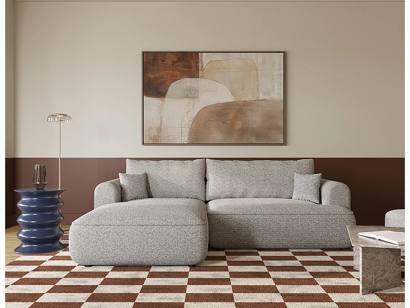 Canapé d'angle - 260 cm - avec fonction de couchage en forme de L - grėge - côté gauche - OVO