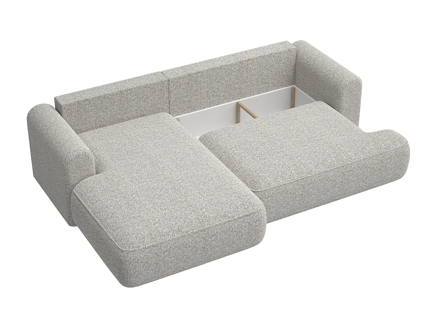 Ecksofa mit Schlaffunktion - Greige - linksseitig - OVO