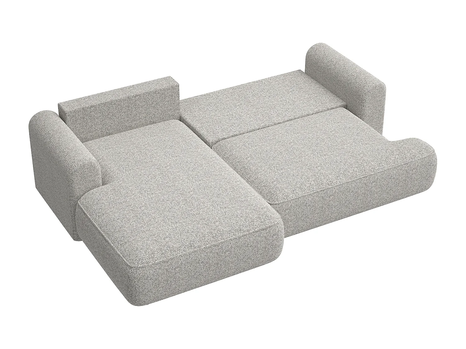 Canapé d'angle - 260 cm - avec fonction de couchage en forme de L - grėge - côté gauche - OVO