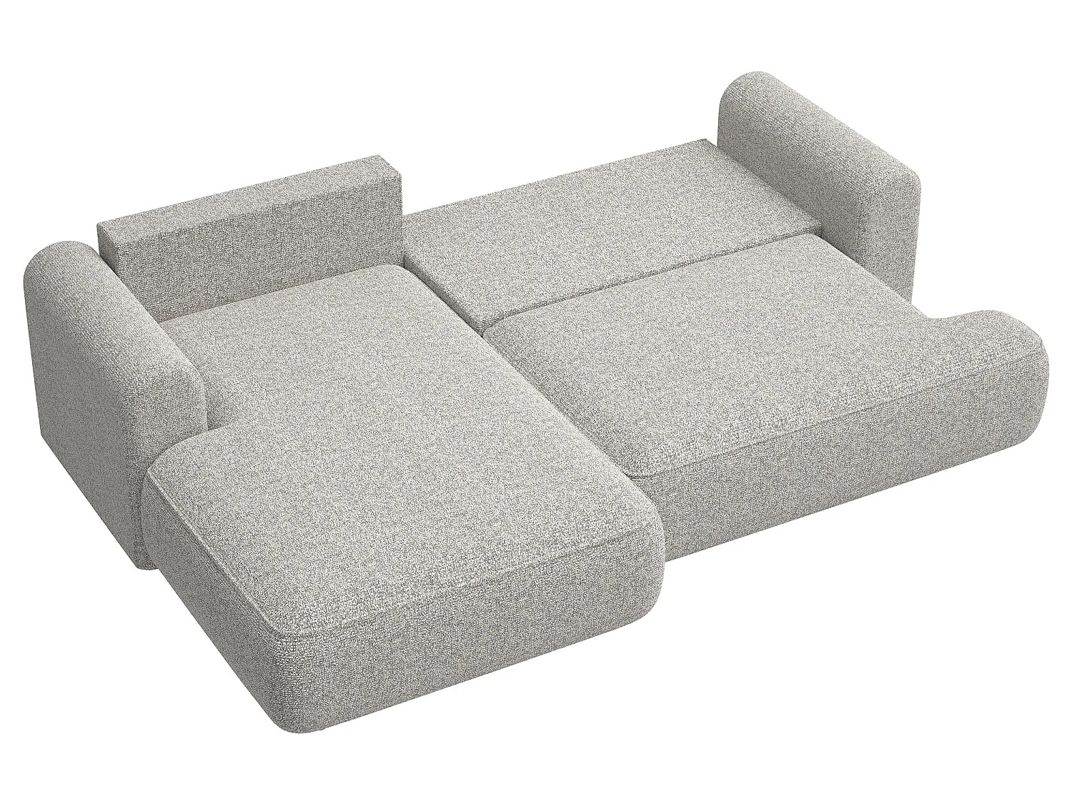 Canapé d'angle - 260 cm - avec fonction de couchage en forme de L - grėge - côté gauche - OVO